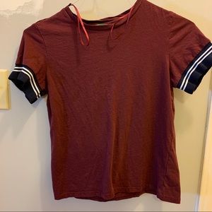 maroon shirt, barely worn